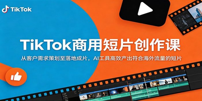 TikTok商用短片创作课：从客户需求策划至落地成片，AI工具高效产出符合海外流量的短片