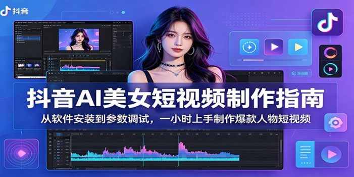 抖音AI美女短视频制作指南：从软件安装到参数调试，一小时上手制作爆款人物短视频
