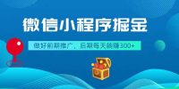 微信小程序掘金,做好前期推广,后期每天躺赚300+