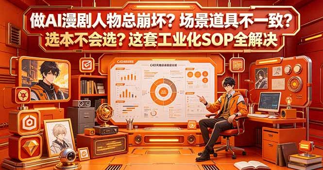 做AI漫剧人物总崩坏?场景道具不一致?选本不会选?这套工业化SOP全解决 (更新