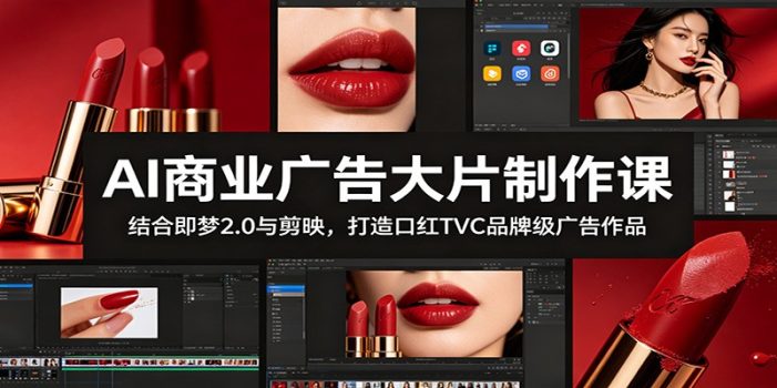AI商业广告大片制作课:结合即梦2.0与剪映,打造口红TVC品牌级广告作品