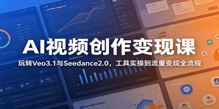 AI视频创作变现课:玩转Veo3.1与Seedance2.0,工具实操到流量变现全流程