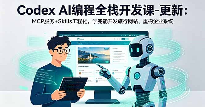 Codex AI编程全栈开发课-更新:MCP服务+Skills工程化,学完能开发旅行网站、重构企业系统