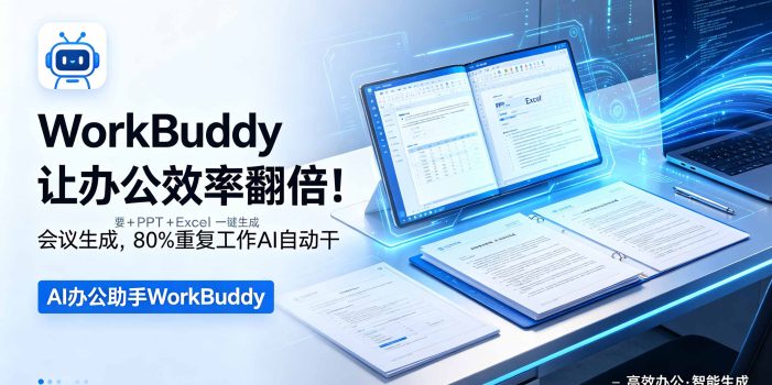 WorkBuddy让办公效率翻倍!会议纪要+PPT+Excel一键生成,80%重复工作AI自动干