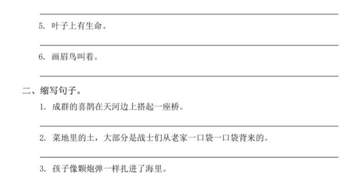 五年级下语文句式句型专项练习
