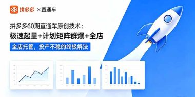 拼多多60期直通车原创技术：极速起量+计划矩阵群爆+全店托管，投产不稳的终极解法