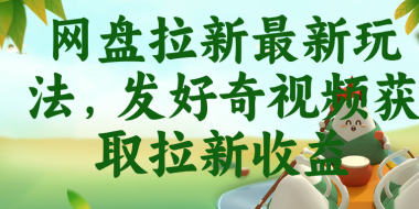 网盘拉新最新玩法，发好奇视频获取拉新收益