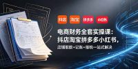 电商财务全套实操课：抖店淘宝拼多多小红书，店铺取数+记账+报税一站式解决