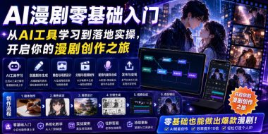 AI漫剧零基础入门,从AI工具学习到落地实操,开启你的漫剧创作之旅
