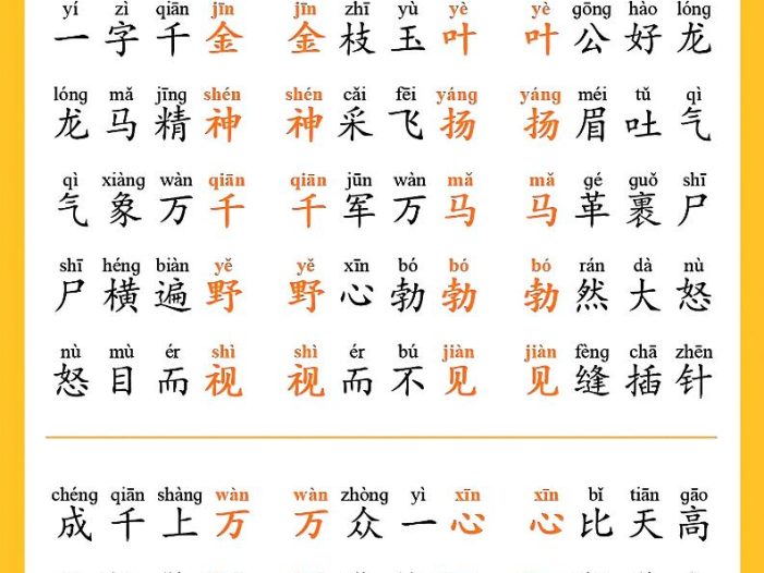 幼小衔接语文必会成语接龙