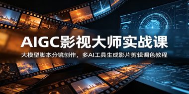 AIGC影视大师实战课:大模型脚本分镜创作,多AI工具生成影片剪辑调色教程