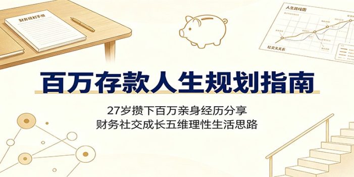 百万存款人生规划指南:27岁攒下百万亲身经历分享,财务社交成长五维理性生活思路