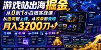 游戏站出海掘金从0到1小白实战课，从选词到上线，从收录到变现，月入3700刀+