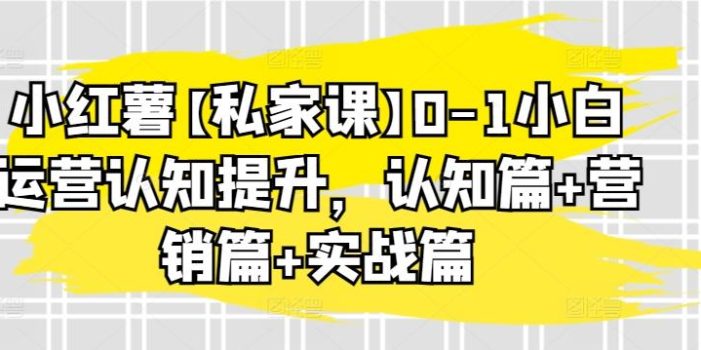 小红薯【私家课】0-1小白运营认知提升,认知篇+营销篇+实战篇