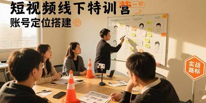 短视频线下特训营:账号定位搭建/口播号拍摄剪辑/直播间流量入口/变现实战
