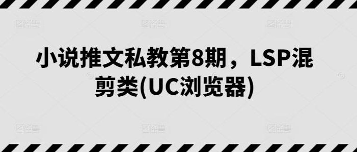 小说推文私教第8期,LSP混剪类(UC浏览器)
