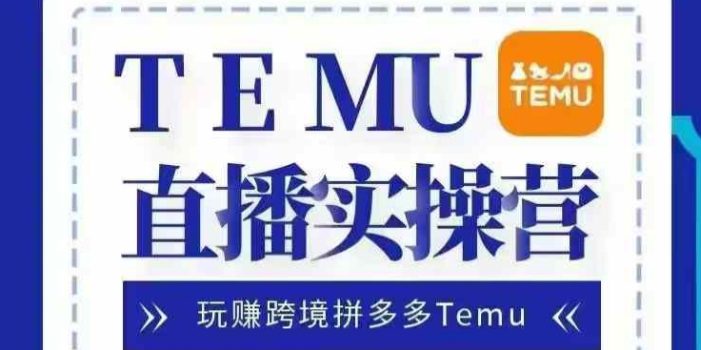 Temu直播实战营,玩赚跨境拼多多Temu,国内电商卷就出海赚美金