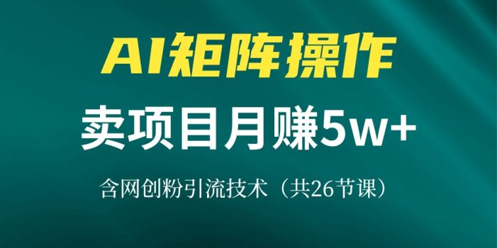 网创IP打造课,借助AI卖项目月赚5万+,含引流技术(共26节课