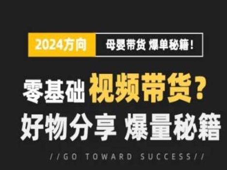 短视频母婴赛道实操流量训练营,零基础视频带货,好物分享,爆量秘籍