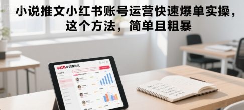 小说推文小红书账号运营快速爆单实操,这个方法,简单且粗暴