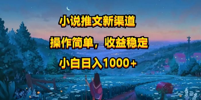 小说推文新玩法,操作简单,收益稳定,日入1000+