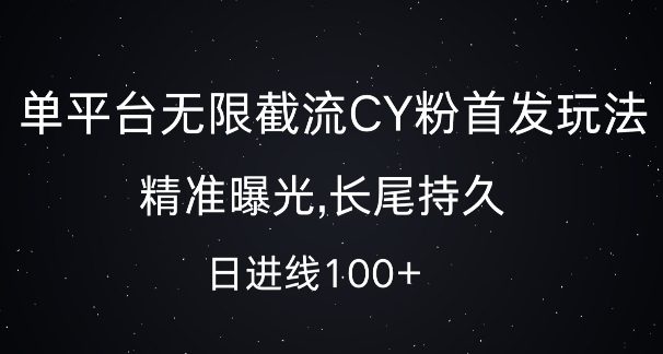 单平台无限截流创业粉首发玩法,精准曝光,长尾持久,日引流100+【揭秘】