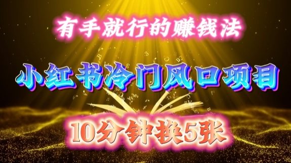 每天 10 分钟,小红书冷门风口项目开启,有手就行的搬运赚钱法,小白日入500 +【揭秘】