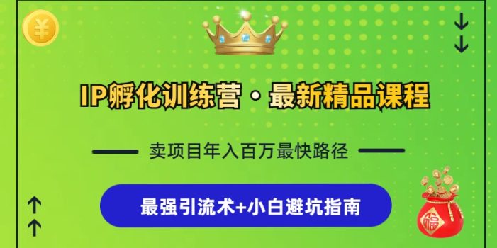 IP孵化训练营,知识付费全流程+最强引流术+小白避坑指南