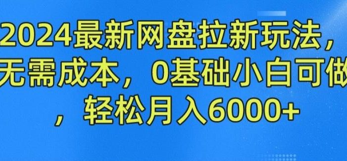 2024最新网盘拉新玩法,无需成本,0基础小白可做,轻松月入6000+【揭秘】