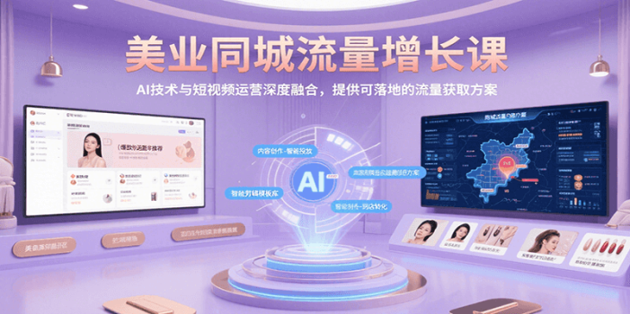 美业同城流量增长课,AI技术与短视频运营深度融合,提供可落地的流量获取方案