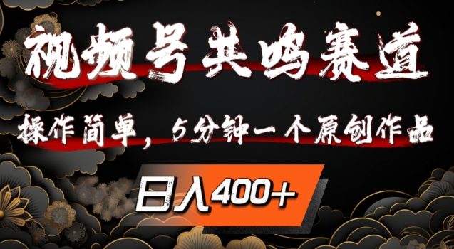 视频号共鸣赛道,操作简单,5分钟1个原创作品,日入几张【揭秘】