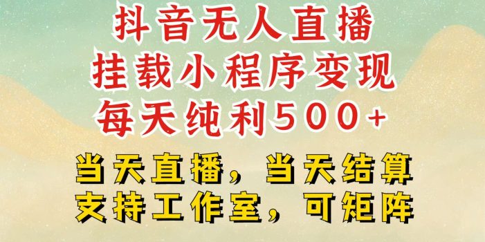 抖音无人挂机项目,轻松日入500+,挂载小程序玩法,不违规不封号,有号的一定挂起来