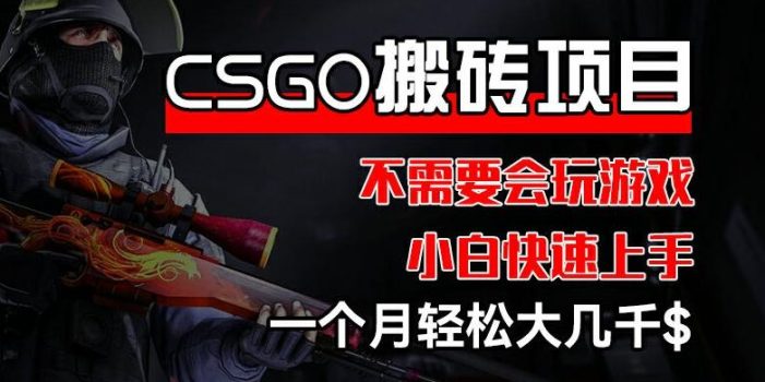 CSGO 装备搬砖项目,操作简单,不需要会玩游戏,小白也能快速上手,一个月轻松大几千【揭秘】