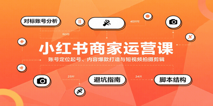 小红书商家运营课,账号定位起号、内容爆款打造与短视频拍摄剪辑