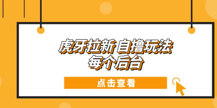 虎牙拉新项目玩法 每个后台每天100+