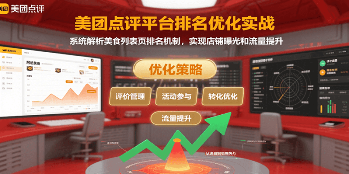 美团点评平台排名优化实战,系统解析美食列表页排名机制,实现店铺曝光和流量提升