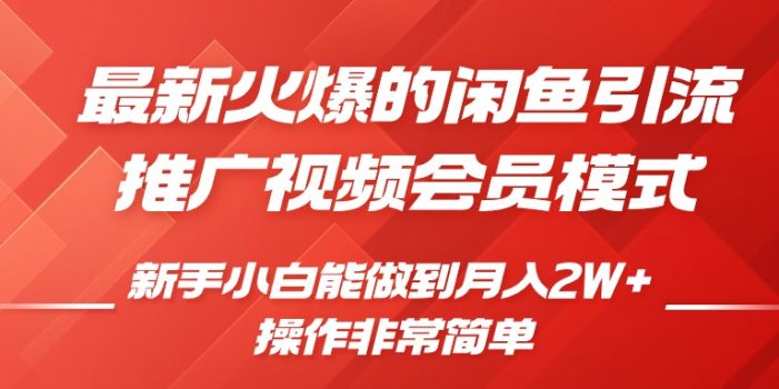 闲鱼引流推广影视会员,0成本就可以操作,新手小白月入过W+【揭秘】