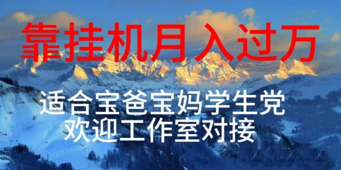 每天躺着日入几百挂机项目,适合宝爸宝妈学生党工作室对接