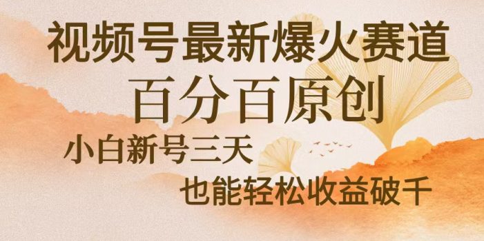 视频号最新爆火赛道,中老年粉深信不疑,百分百原创,新号三天收益轻松…