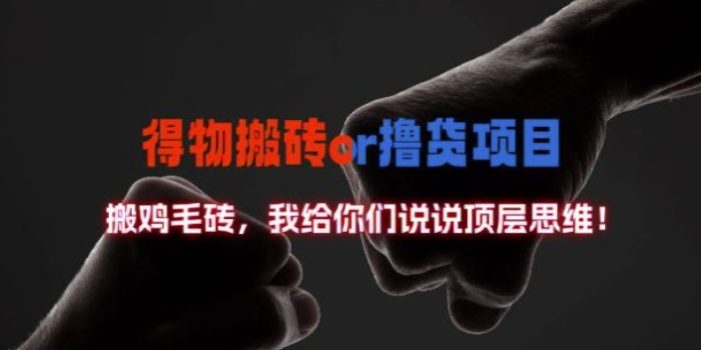 得物搬砖撸货项目?掰下数据,我给你们说说顶层思维【揭秘】