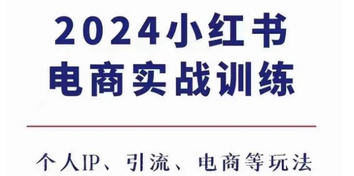 2024小红书电商3.0实战训练,包含个人IP、引流、电商等玩法