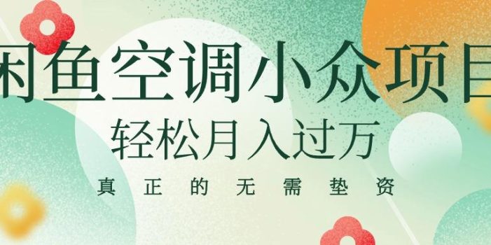 闲鱼卖空调小众项目 轻松月入过万 真正的无需垫资金