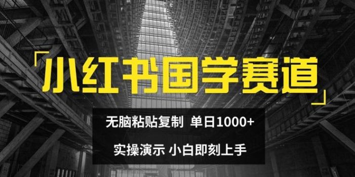 小红书国学赛道,无脑粘贴复制,单日1K,实操演示,小白即刻上手【揭秘】
