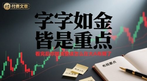 付费文章:字字如金 皆是重点, 看完后 你就清楚该怎么在大A布局了