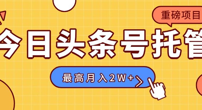 【头条号托管 】我存作品到草稿箱,你每天5分钟发布,最高月入2W+
