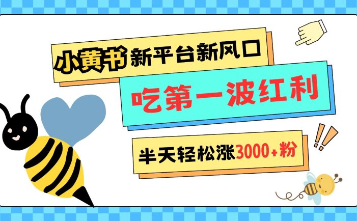 小黄书重磅来袭,新平台新风口,管理宽松,半天轻松涨3000粉,第一波红利等你来吃
