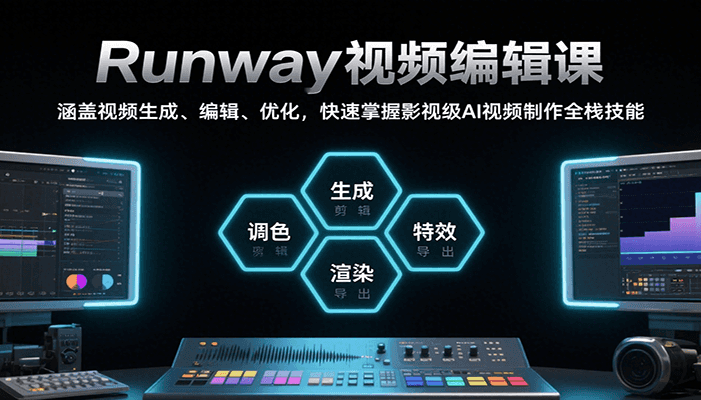 Runway视频编辑课,涵盖视频生成、编辑、优化,快速掌握影视级AI视频制作全栈技能