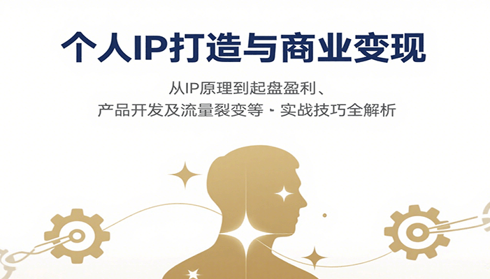 个人IP打造与商业变现,从IP原理到起盘盈利、产品开发及流量裂变等实战技巧全解析