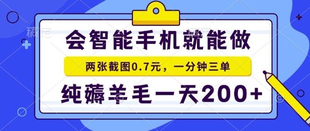 2025年零撸手机项目,二十秒一单,纯薅羊毛,一天200+做就有【揭秘】