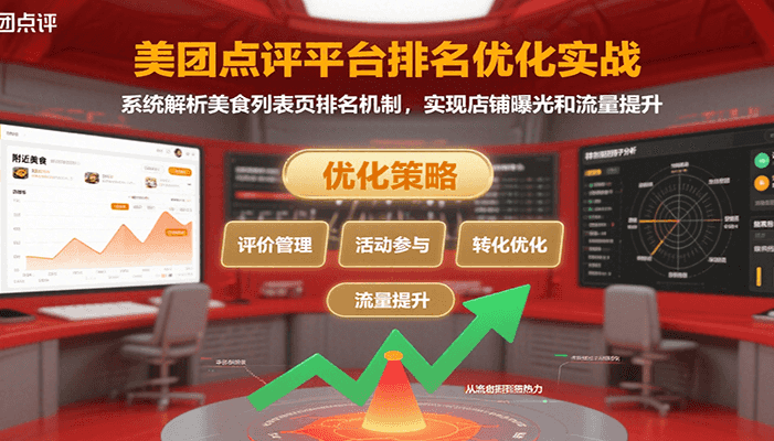 美团点评平台排名优化实战,系统解析美食列表页排名机制,实现店铺曝光和流量提升